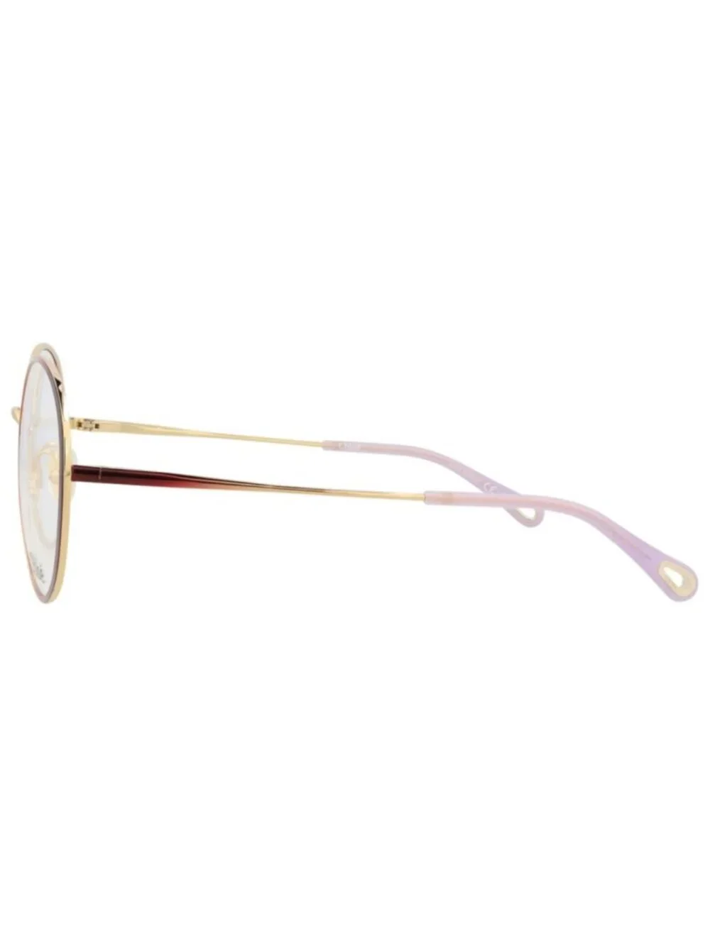 New Chloé Women's Eyeglasses Round Oval Metal Frame Burgundy Burgundy